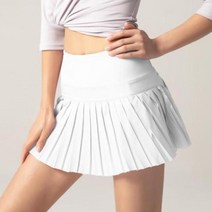 테니스연습기 테니스볼머신 테니스용품 여성 스포츠 테니스 스커트 골프 피트니스 반바지 하이 웨이스트 운동 달리, White+XXL