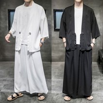 남자 여름 두루마기 와이드 팬츠 절복 투피스 절복 법복 개량 퓨전 한복 세트