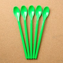 C2L 5P 칼라 롱티스푼 플라스틱티스푼 색상랜덤 플라스틱스푼 플라스틱티스푼 머들러스푼 롱스푼 롱티스푼 요거트스푼 플라스틱숟가락