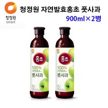 유니크앤몰 청정원 자연발효홍초 풋사과900ml, 2개, 900ml