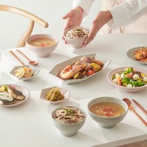 (2P 사은) 김성훈도자기 2인 홈세트 모던+클래식 10P 2인식기세트 그릇세트, 핑크&딥그린세트