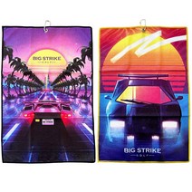 Big Strike Golf - 2팩 골프 타월 세트. 극세사 와플 패턴 골프 타월. 뛰어난 흡수성. 빠른 건조. 골프공과 클럽 청소에 적합합니다. 세련된 디자인. 동물 프린트 세, 레트로 람보 타월 세트 (골프 타월 2장)