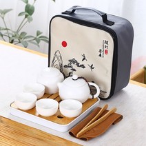 우드 퇴수기 차판 트레이 차상 원목 나무 대나무 전통 다기 다도 용품 세트, 단일사이즈, 스퀘어백세트 화이트2, 스퀘어백세트 화이트2