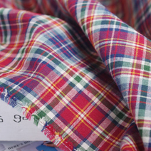 타탄체크 멀티컬러 레드 블루바탕+멀티체크 직기면30수 60인치