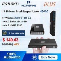 미니피씨 미니컴퓨터 미니PC MOREFINE-M6 미니 PC 11 세대 인텔 N10 2.9GHz 윈도우 DDR 4 2933MHz NVMe SSD 포켓 컴퓨터 HDMI 2.0 4K, CHINA, N5105 + 미국, 8GB DDR4 512GB NVMe