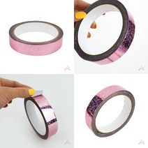 홀로그램테이프 2CM 연핑크 보호테이프 마테제작 마스킹테이프제작