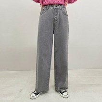 마이시즌 여성용 랜드 와이드 롱데님 팬츠