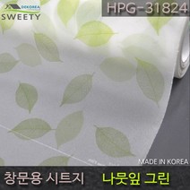 홈시트24 자외선차단 건물 썬팅 필름 아파트 망입유리 창문시트지 사생활보호 HPG-31824 나뭇잎 그린 (폭)100cm 시트지