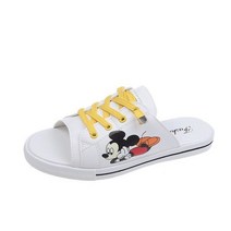 미키마우스 슬리퍼 여름 캐주얼 플랫 화이트 슬리퍼