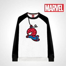 마블정품 히어로 아동 특양면 나그랑 배색 맨투맨 스파이더맨(9호-17호)