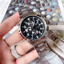 EPOS 브랜드 쿼츠 시계 남성 블루 엔젤 월드 크로노 그래프 WristWat 비즈니스 캐주얼 스틸 가죽 밴드