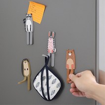 현관문 자석부착식 열쇠고리 걸이 후크 현관키걸이 벽후크 모자걸이, 토끼