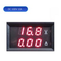 DC 전압계 전류계 블루 및 레드 LED 앰프 듀얼 디지털 게이지 자동차 오토바이 전압 100V 1A 10A 50A 100A 테스터 전류계, 6.Red Red 10A