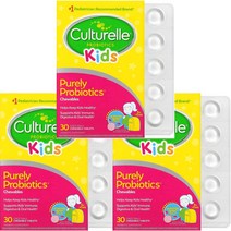 Culturelle 컬처렐 kids 퓨어리 유산균 씹어먹는 정 3세 이상 베리 맛 30정 3박스 (3개월분)