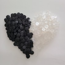 투명단추 검정단추 20개입 꼬다리 단추 버튼 슬리퍼 부자재 DIY, 검정단추20개입