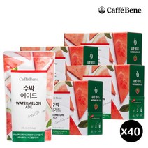 카페베네 수박 에이드 파우치 190ml X 40개 파우치 아이스음료 시원한 타먹는 아이스티 편의점음료