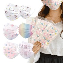 개별포장 ELF 성인 캐릭터 1회용 마스크 패션마스크 멜트블로운 필터 3중필터, 영국토끼 대형 50매