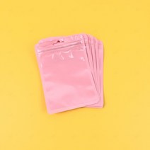 컬러 지퍼백 악세사리 소품 소분 보관 선물 포장 투명 소분팩 파우치백 구디백 봉투 1P 핑크