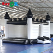 브로워 바다 PVC 풍선 트램폴린 바운서 성 흰색 amp 검은 색 점프 하우스 송풍기 5x5x4m