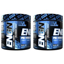 EVLUTIONNUTRITION ENGN 프리-워크아웃 엔진 블루 라즈 맛, 312g, 2개