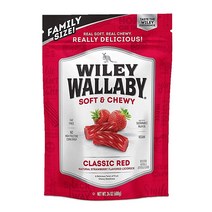 미국 Wiley Wallaby 680.4g(24온스) 클래식 레드 고메 호주 스타일 부드럽고 쫄깃한 감초 캔디 트위스트