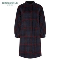 [TAG가 570 000원] [크로커다일레이디] CLBWCT109_차이나넥 히든버튼 체크 코트