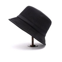 포크 베이직 코튼 빅사이즈 버킷햇 남녀공용벙거지 블랙