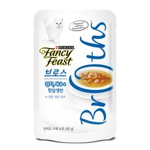 퓨리나 팬시피스트 브로스 40g 4개입 고양이간식, 참치.새우&흰살생선