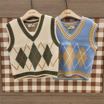 치크 [NC광명점] 단정 아가일 스웨터 조끼 CKVK22W1B