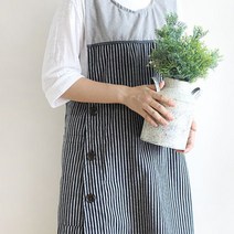 [미공간 당일출고] 원피스타입 그레이 롱버튼앞치마 단체 어린이집 교사