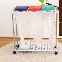 셀럽하우스 2칸 재활용 분리수거대함 쓰레기 분리수거대 거치대