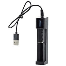 18560 충전기 건전지 표시등이있는 18650 리튬 usb 스마트 단일 슬롯 작은 팬 손전등 배터리 충전 어댑터 지능형 칩, 검은색