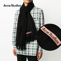 아크네스튜디오 남녀공용 22년 캐나다 블랙 울 겨울골프 머플러 CA0102 900