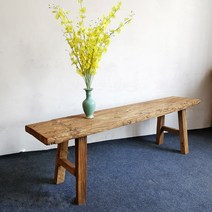 공원의자 고재벤치 긴의자 원목 벤치 느릅나무 2인승 빈티지, 사각 다리 150×30×45