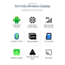 차량 광택제 애플 파이 맥스 카 AI 안드로이드 10 무선 카플레이 4G LTE SIM 매직 퀄컴 8 코어 유튜브 넷픽, 06 for Toyota 2018-2021