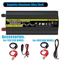 3000W 자동차 전원 인버터 수정 사인파 LED 디스플레이 DC 12V/24V/48V/60V AC 220V 태양광 변압기 변환, [03] DC48VAC220V, 03 DC48V-AC220V