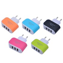 태양광 배터리 휴대용 미니 캔디 컬러 3 USB 포트 충전기 PP 난연 쉘 EU 플매트 카펫 러그 어댑터 아이폰 호환 12 삼성 화웨이, 01 Eu, black
