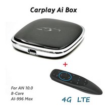 BMW 카플레이 CarPlay Ai 상자 무선 블루투스 5.0 안드로이드 10.0 시스템 AI-996 Max 자동차 플레이 어댑터 Bmw 벤츠 도요타 유니버설, 02 With Remote Control