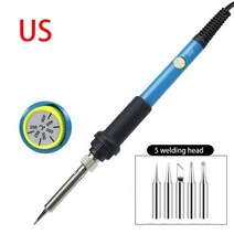 인두기 우드 버닝 인두기거치대 땜납 납땜 인두 온도 조절 전기 220/110/60W 80W 용접 재작업 솔더 스테이션 히트 펜슬 팁 수리 도구, 미국 세트 A