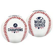Rawlings | 공식 2021 월드 시리즈 챔피언 | 애틀랜타 브레이브스 | 기념 야구공 | 게임 점수 에디션, White Vinyl