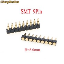 ChengHaoRan 1pcs SMT DIP 포고 핀 커넥터 Pogopin 배터리 스프링로드 접촉 테스트 프로브 전원 충전 헤더, 08 SMT 9P 8.0mm