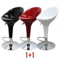 데이퍼니처 원형바텐 홈바 식탁의자(1+1/2개세트), 블랙