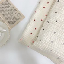 부들부들 요루원단 3중 거즈 대폭원단, 레드체리