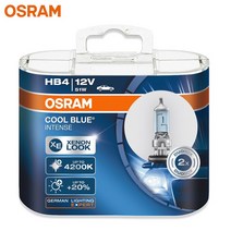 OSRAM9006 HB4 12V 51W 4200K 쿨 블루 인텐스 청백색 할로겐 전구 자동차 조명 더 밝은 크세논 스타일리시, 한개옵션1, 한개옵션0