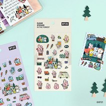 [BT21] 다꾸 폴꾸 클리어 스티커 - 인더포레스트, 쿠키