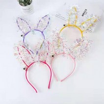 (GTS47430)트윙클 LED 토끼 머리띠 4p세트 파티 야광머리띠, 상세페이지 참조