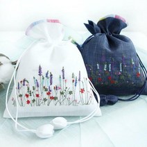 해피툴 들꽃풍경 모시 복주머니, 화이트, 1개