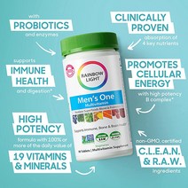 lofty최신 남성용 레인보우 라이트 멀티비타민 비타민 C D ampamp Zinc Probiotics Mens One Multivitamin Provides High Potenc, [03] 120 카운트, [02] 남성용 구미