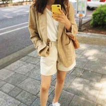 여성 마이 정장 보이핏 린넨자켓 간절기아우터 가을자켓