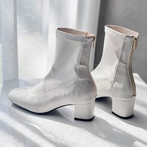가이아슈 발편한 스판 뒷지퍼 기모 앵클부츠 5cm 여성구두